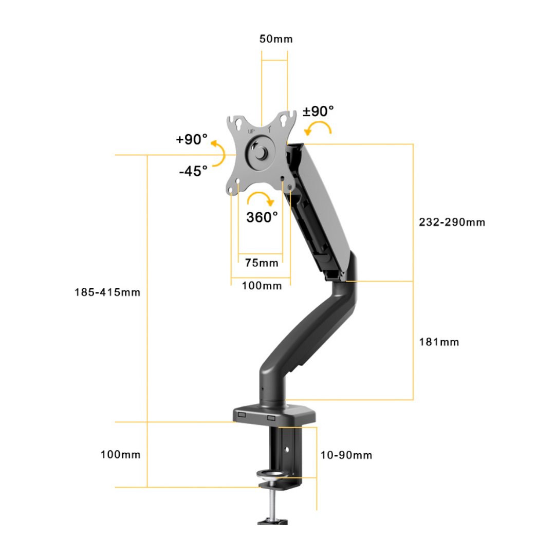 Single Monitor Arm (Mechanical Spring) - SG05-21