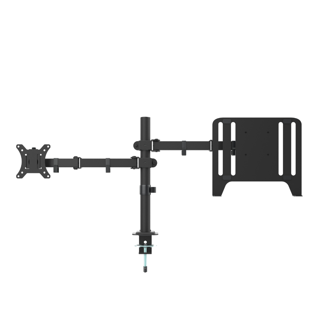 Single Monitor Bracket with Laptop Mount (Single Pole) - SS02-42DL